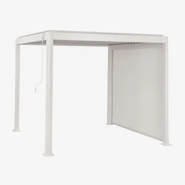 Bioclimatische Aluminium Pergola Met Lamellen En Zijscherm Druvia Gardenia Wit & Pergola Van 3x3 M Met 1 Zonnescherm Van 3 M - Sklum