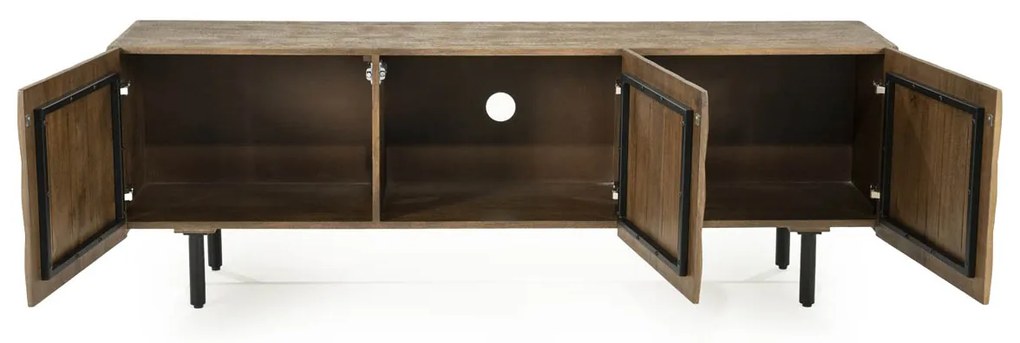 Tv-meubel Mangohout Met Vierkantjes 162 Cm - 162x41.5x54cm.