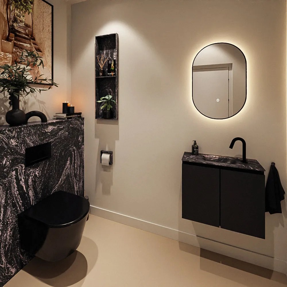 Mondiaz Ture DLux toiletmeubel 60cm urban met wastafel lava midden met kraangat