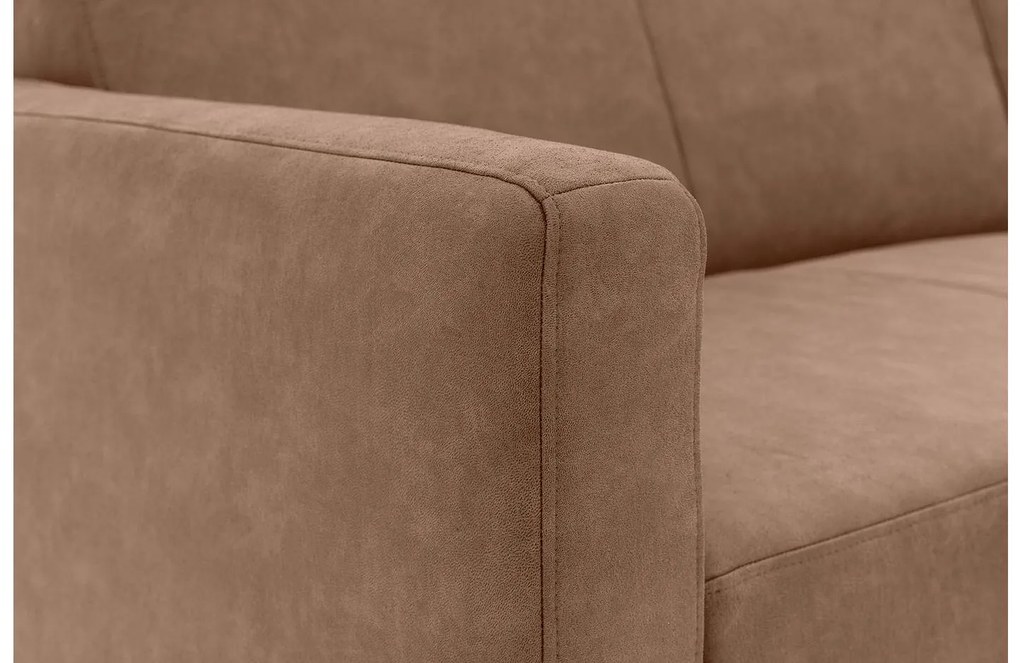 Goossens Key West bruin, micro leer, 2,5-zits, modern design