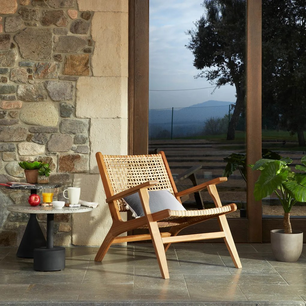 Kave Home Grignoon Houten Fauteuil Met Riet