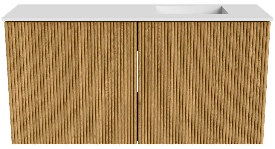 Mondiaz Joya 80cm toiletmeubel oak met wastafel faye rechts 1 kraangat talc