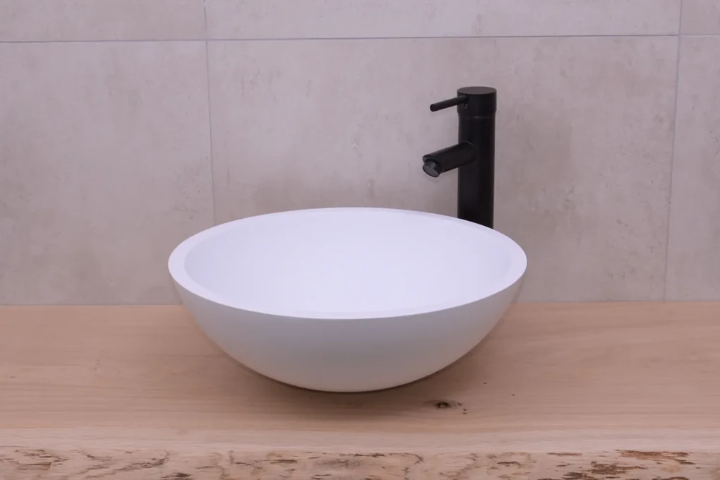 Saniclear New Stone solid surface waskom 41x15cm mat wit