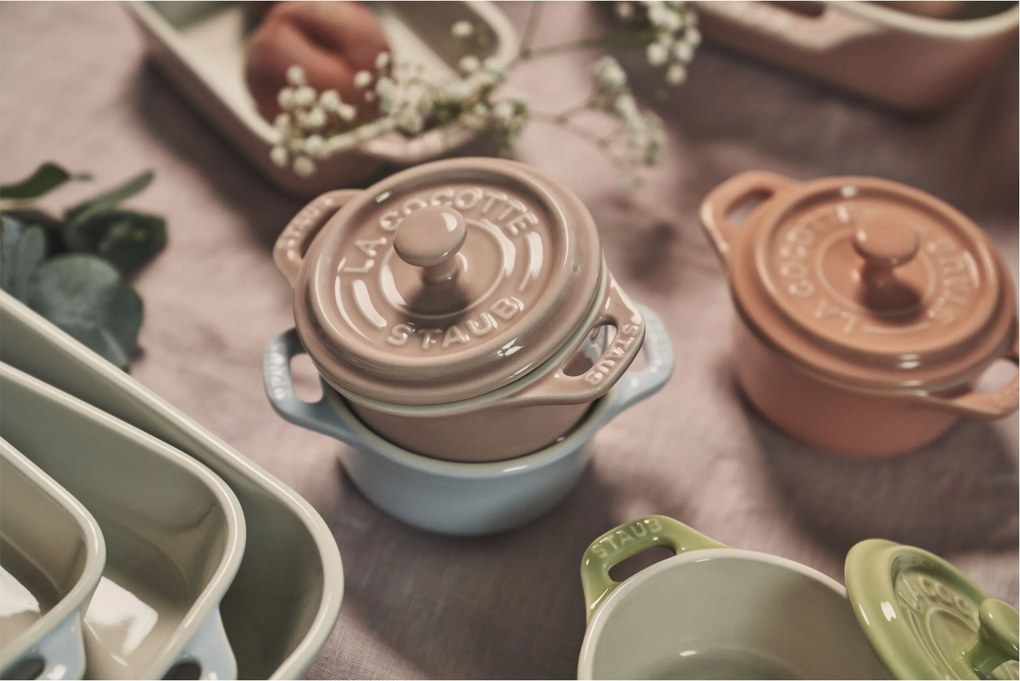 Staub Ceramique Cocotteset Macaron 6-delig, Rond, Gemengde kleuren, Keramiek - Ceramique - Staub