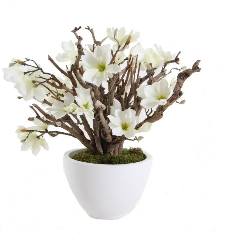 Bloemen Decoratie Magnolia Wit 60cm