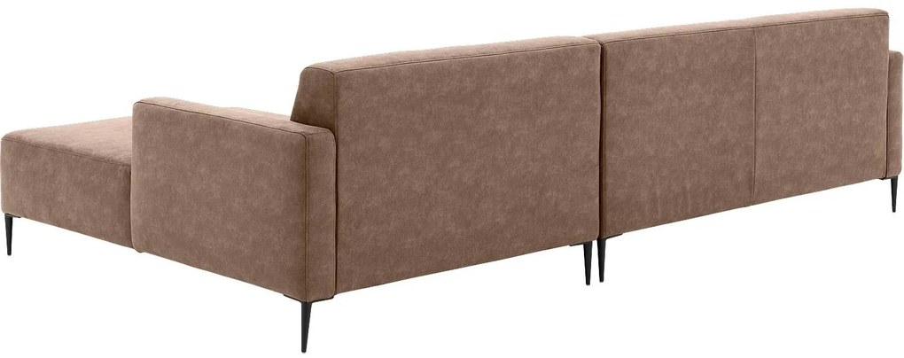 Goossens Key West bruin, micro leer, 3-zits, modern design