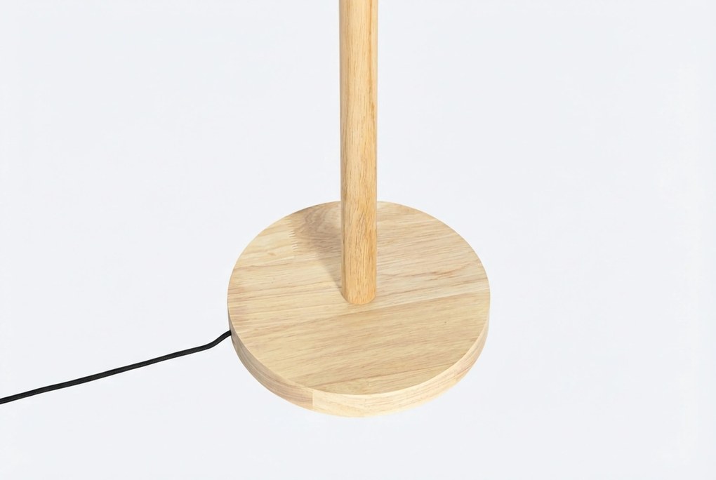 Landelijke Vloerlamp Hout Met Linnen Kap Naturel - Mels Taupe