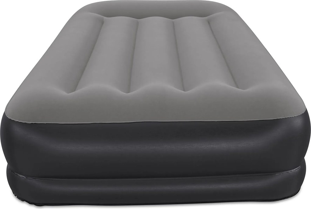 Bestway luchtbed 'Tritech Twin' - 191x97x36 cm - met ingebouwde USB pomp - zwart/grijs - binnen &amp; buiten