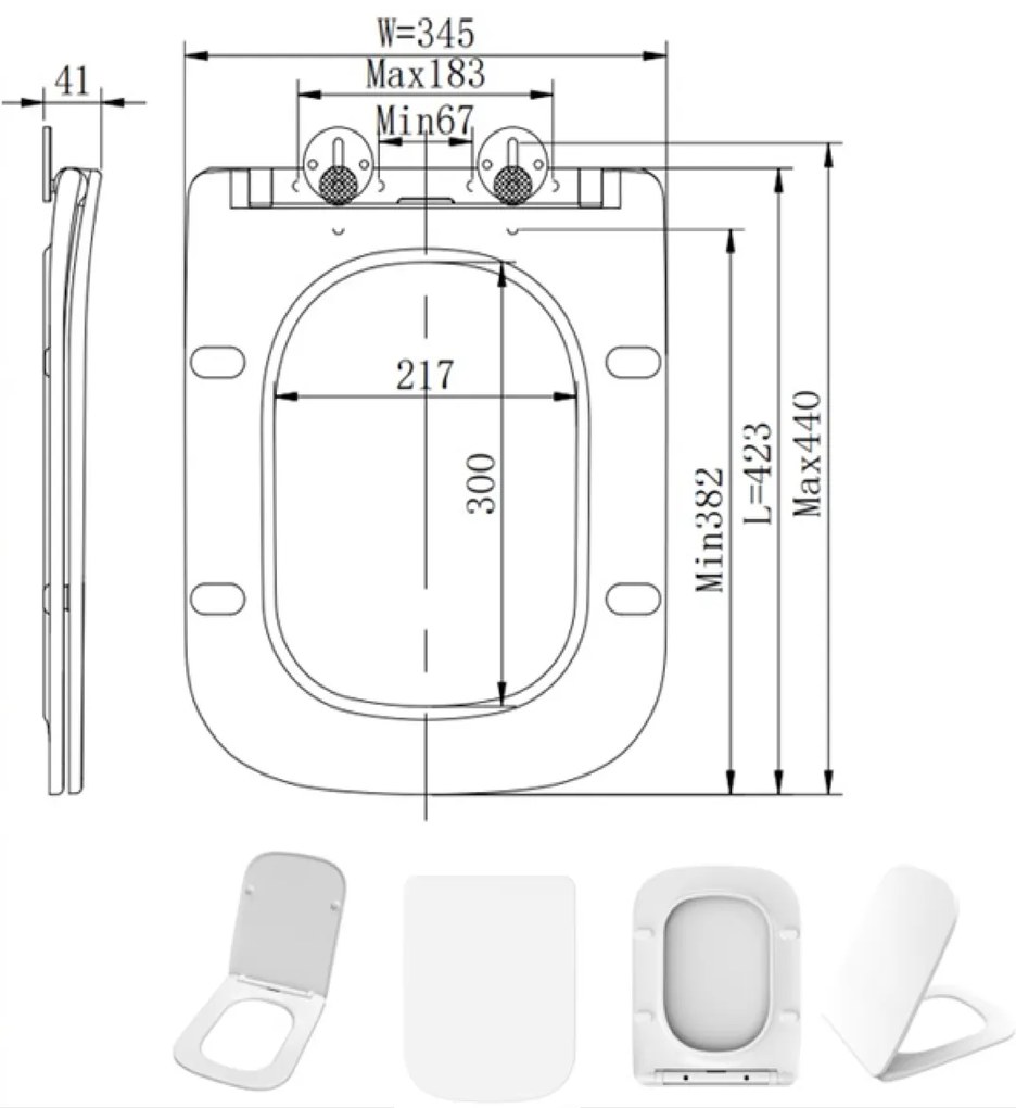 Eastbrook Beddington softclose toiletzitting wit glans