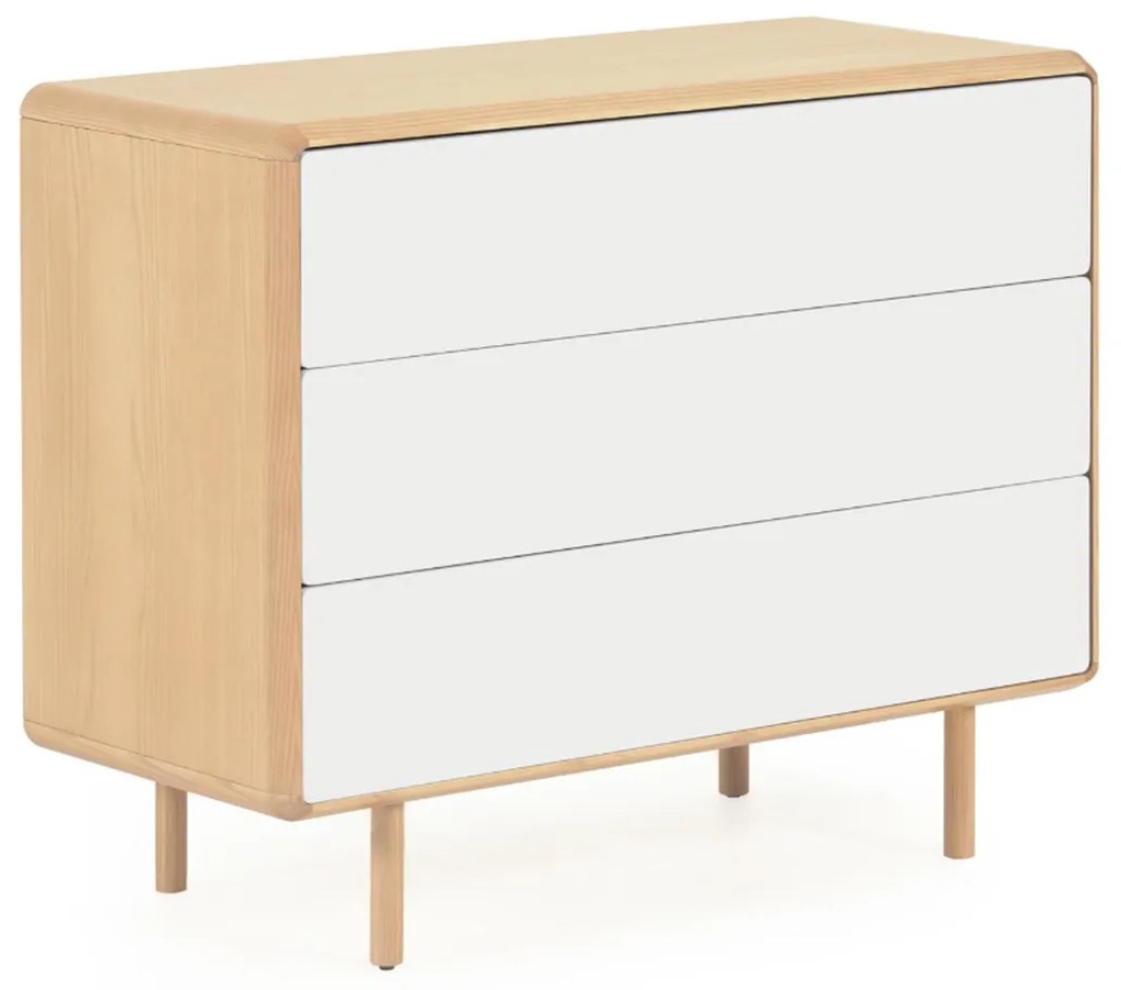 Kave Home Anielle Ladekast Licht Hout Met Wit - 99x42x78.5cm.