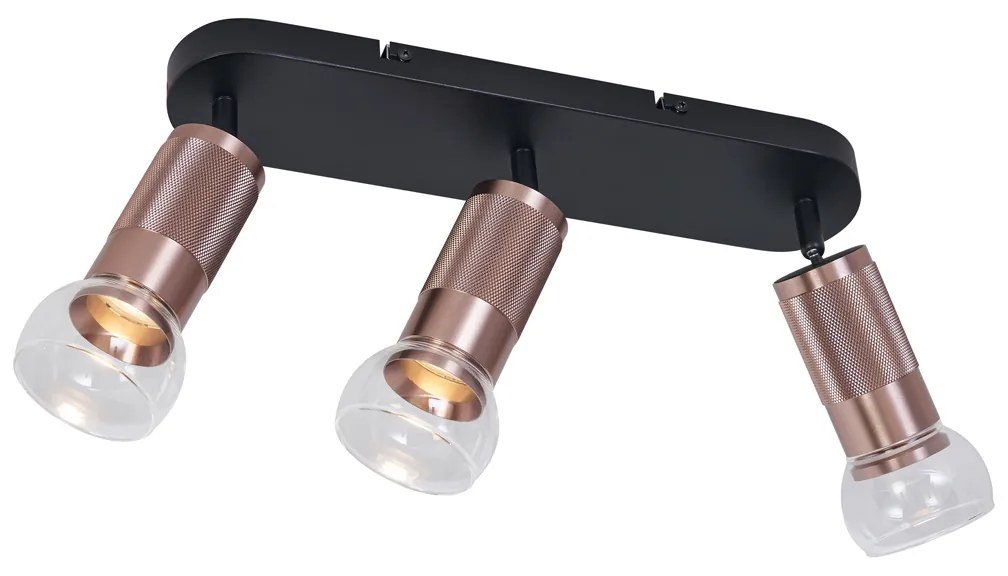 Afgeronde plafondSpot / Opbouwspot / Plafondspot donker brons 3-lichts draai- en kantelbaar - Veerle Modern GU10 ovaal Binnenverlichting Lamp
