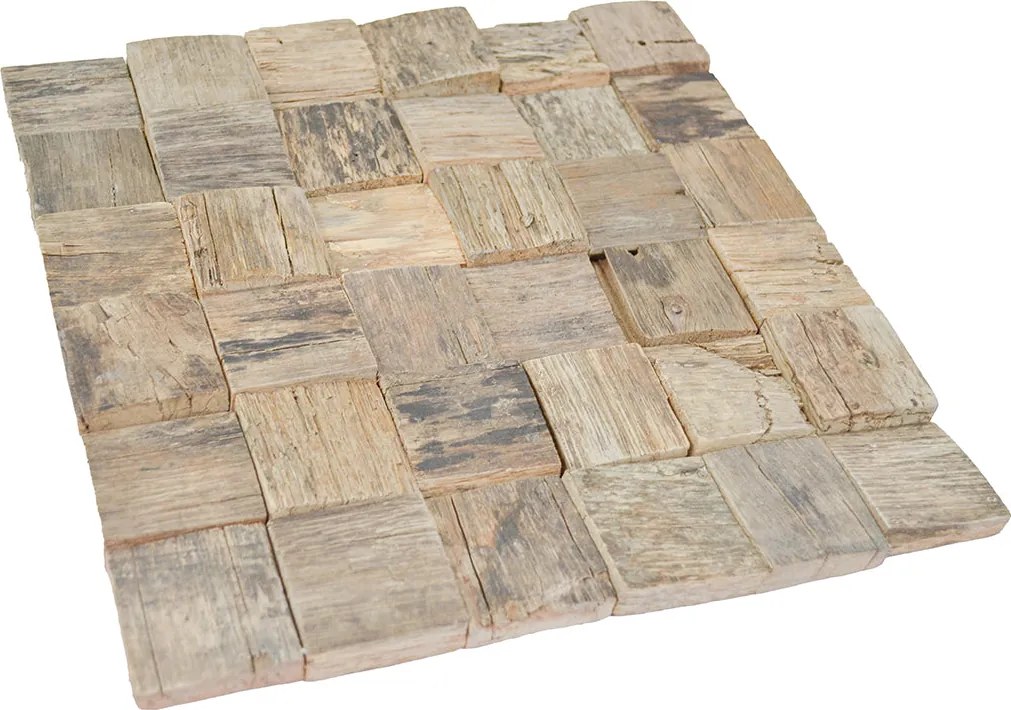 Houten Mozaïekpaneel | Marine Shipwood | 30×30 cm | Hout | Tegel