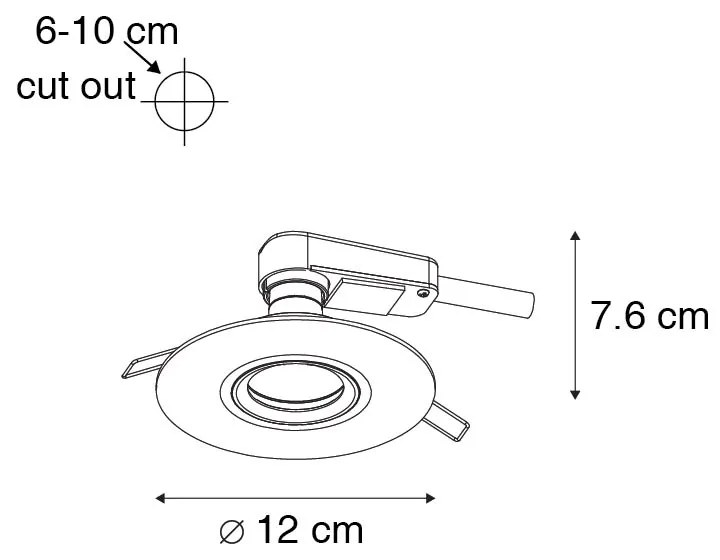 Moderne inbouwspot zwart GU10 50mm - Buco