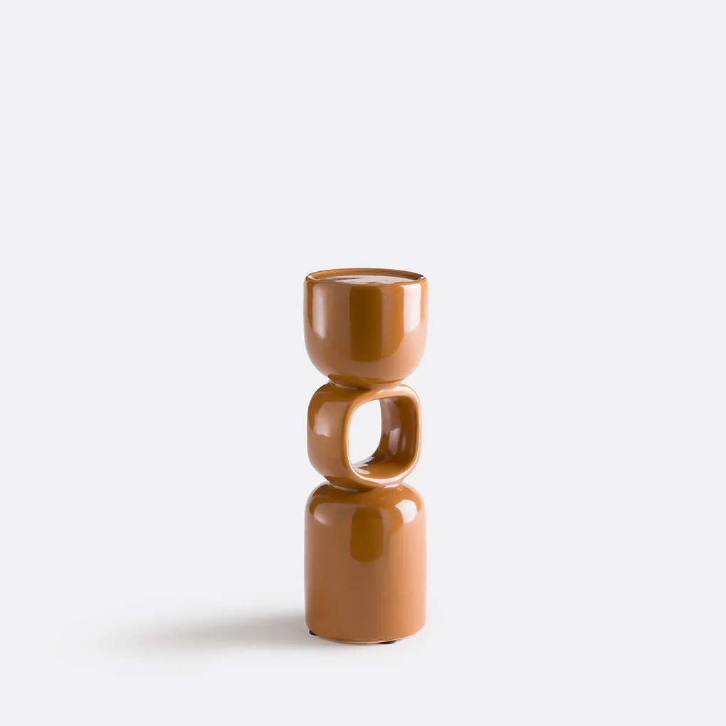 Sculpturale keramische kandelaar, hoogte 25 cm, FOMEA