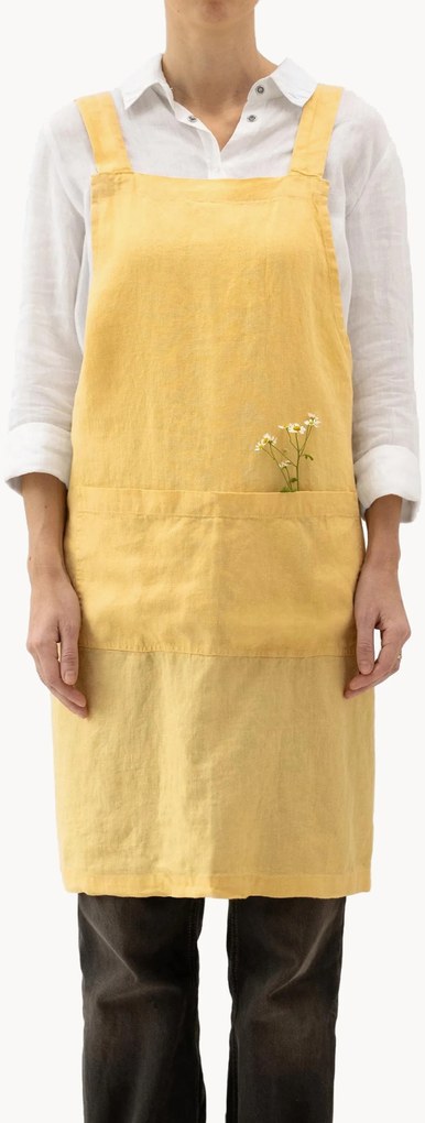 Linnen schort Butter