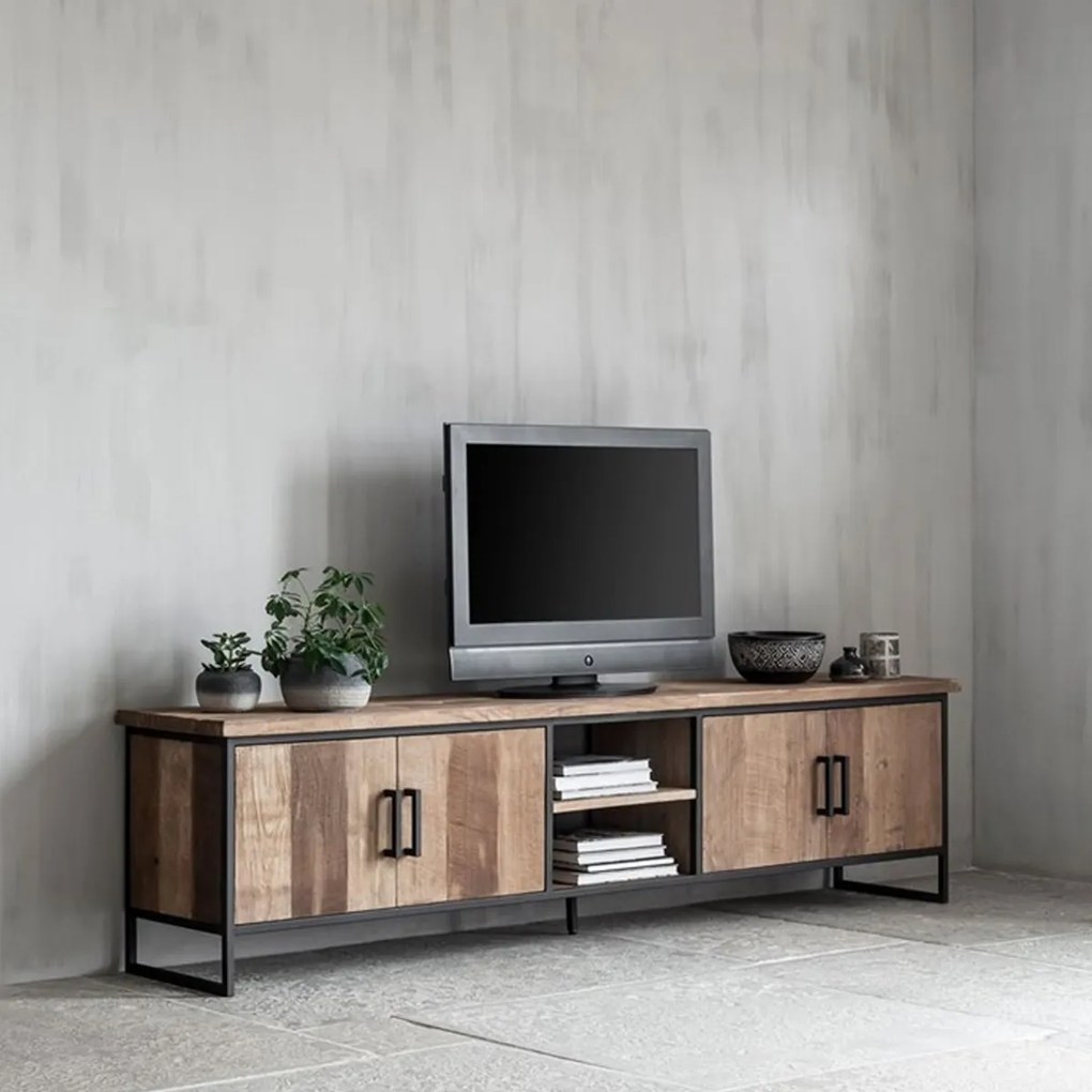 DTP Home Timeless Beam Teak Tv-meubel Industrieel 220 Cm - 220x40x55cm.