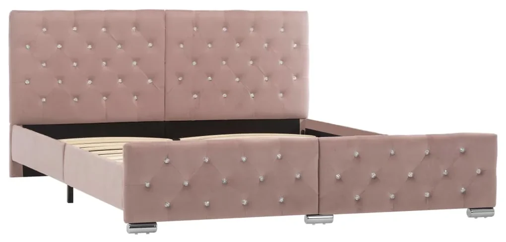vidaXL Bedframe stof roze 160x200 cm
