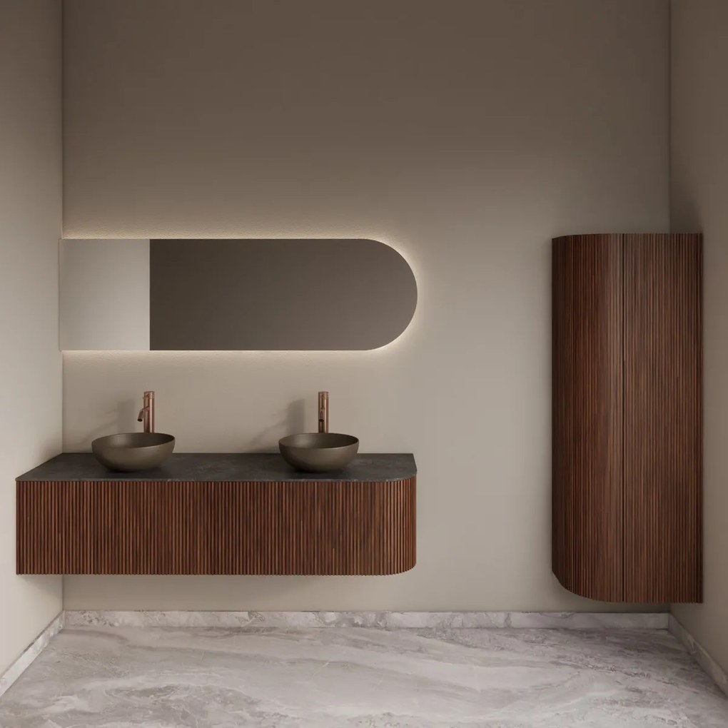 Gliss Design Alluro kolomkast 160cm met ronding links walnut