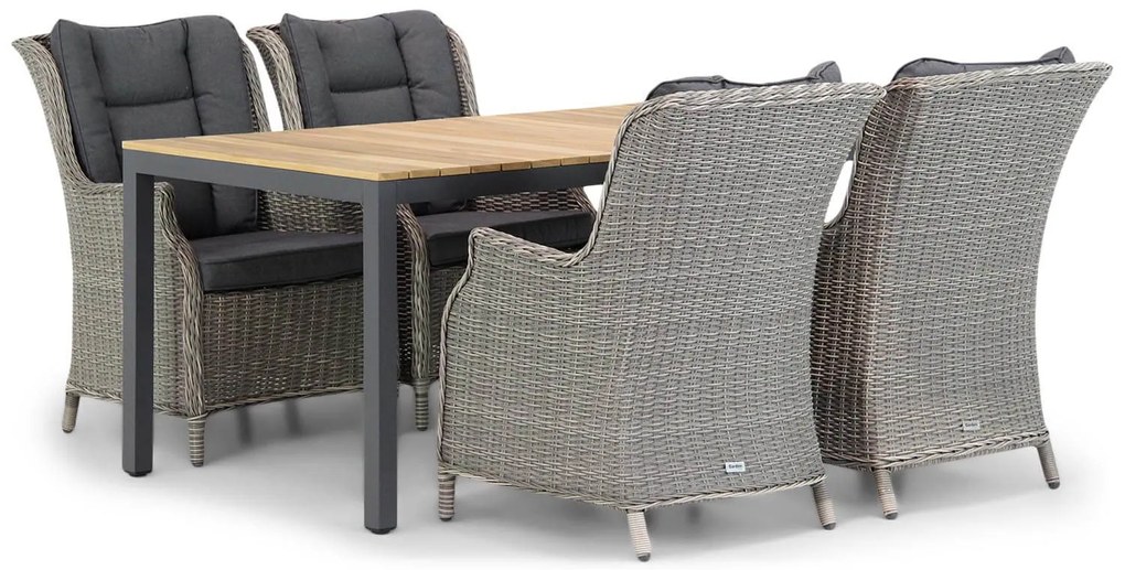 Tuinset 4 personen 160 cm Wicker Grijs Garden Collections Aberdeen/Mazzarino