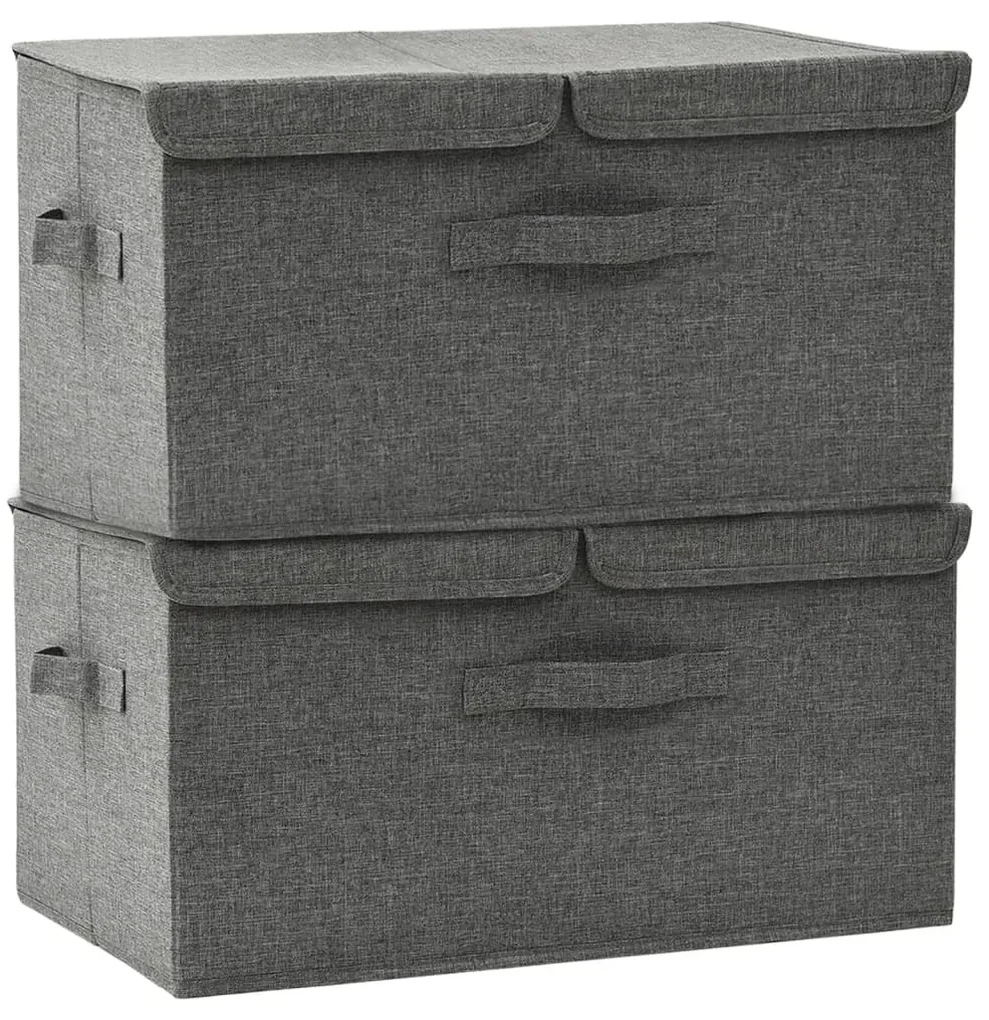 vidaXL Opbergboxen 2 st 50x30x25 cm stof antracietkleurig