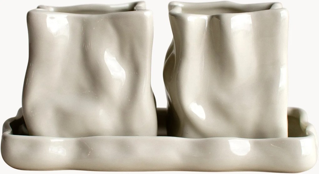 Keukenbewaarpotten Jars met dienblad, 3-delig