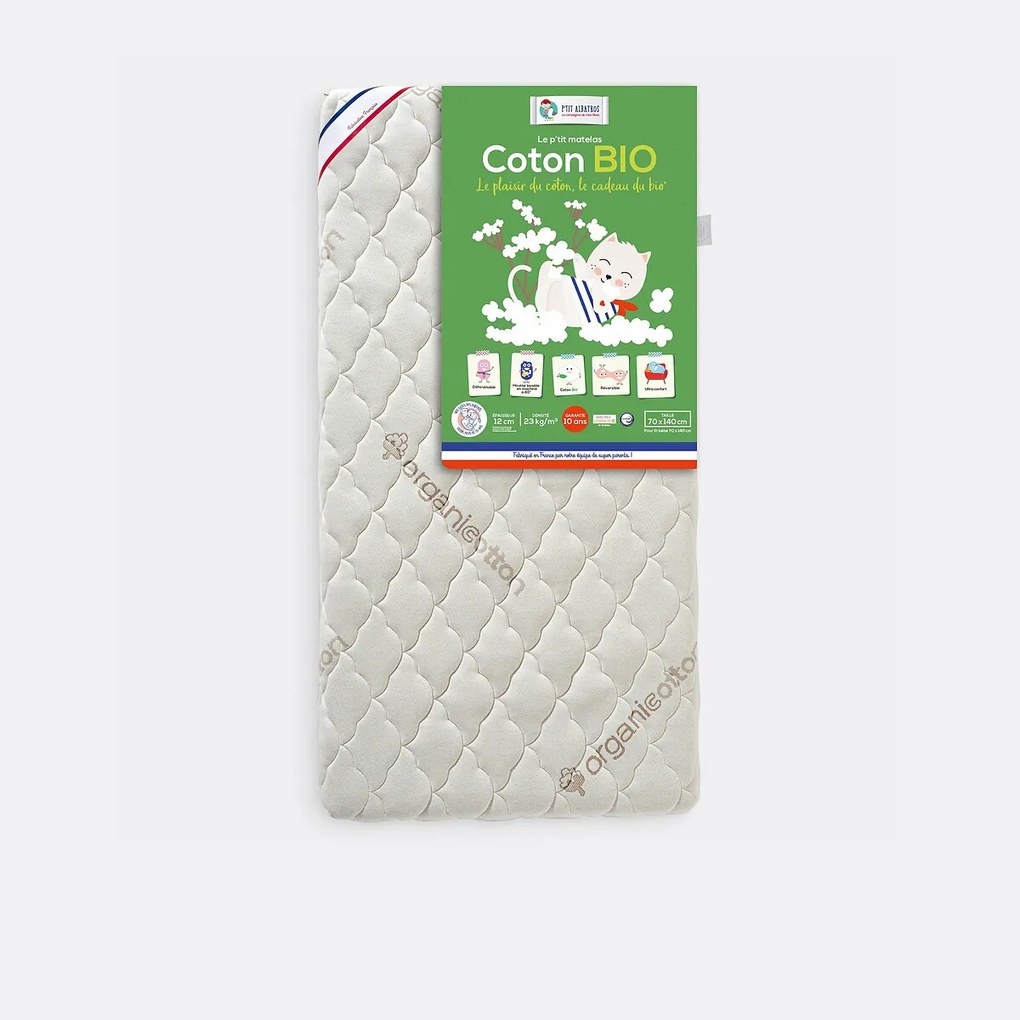 Babymatras in mousse, bio katoen