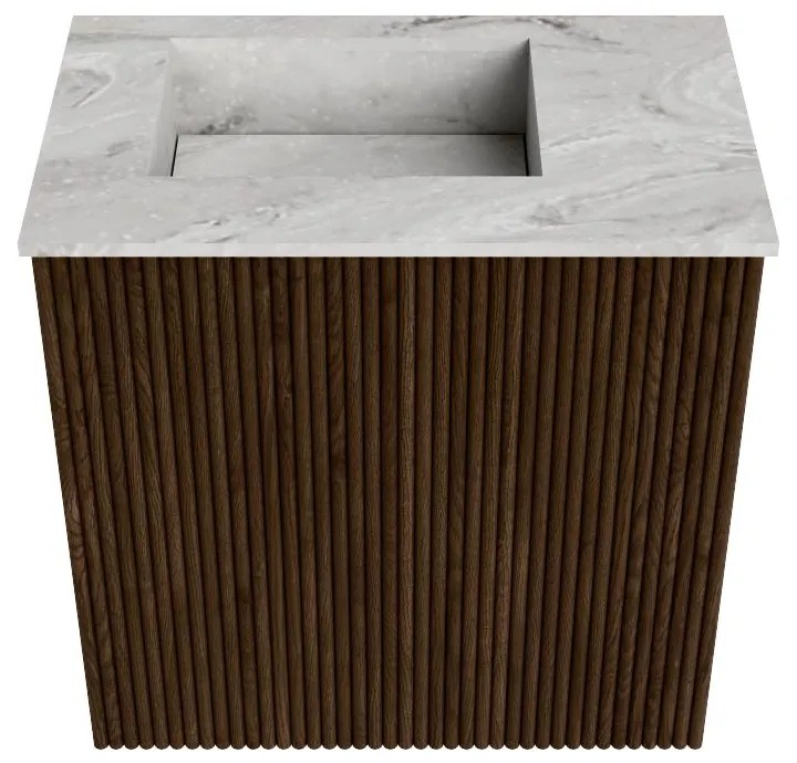 Mondiaz Joya DLux 40cm toiletmeubel walnut met wastafel faye links 1 kraangat glace