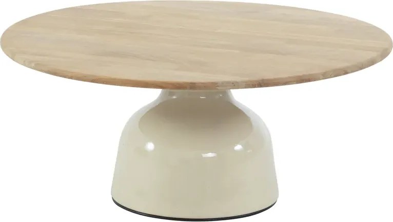 4 Seasons Outdoor June loungetafel crème met rond blad Ø 80 cm SALE Loungetafel beige weerbestendig