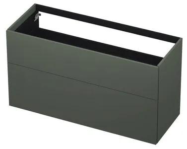 INK P2O Wastafelonderkast - 120x45x65cm - 2 lades - push 2 open - rechte opdekfronten MDF lak Mat beton groen 1259223
