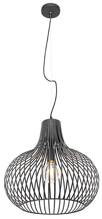 Moderne hanglamp zwart 48 cm - Saffira