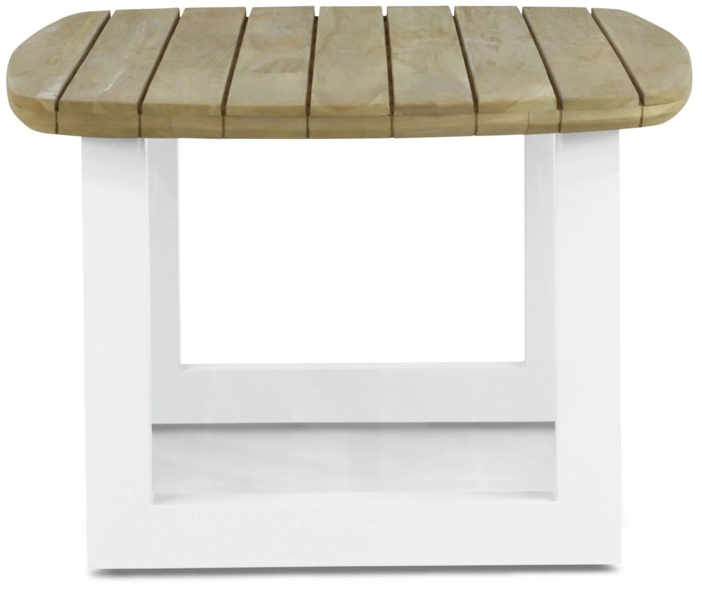 Dining Tuintafel rechthoekig 180 x 100 cm Aluminium/Teak Wit Falcon/Talai