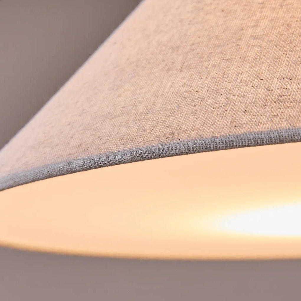 Boogvloerlamp in massief eiken en linnen, NESTWOOD