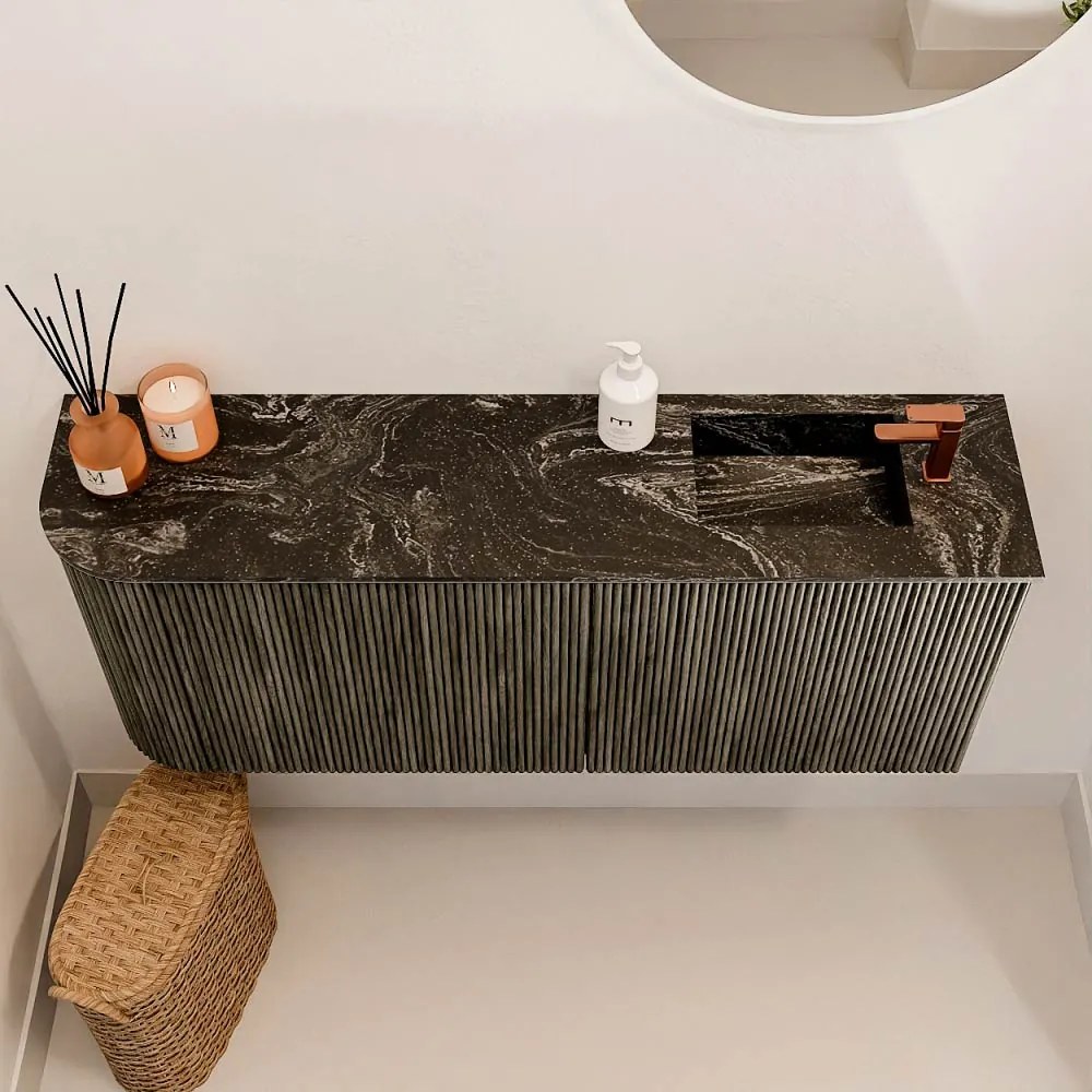 Mondiaz Joya DLux 100cm toiletmeubel ronding links shadow met wastafel faye rechts 1 kraangat lava
