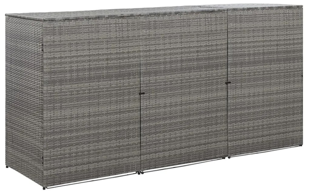 Medina Containerberging driedubbel 229x78x120 cm poly rattan antraciet