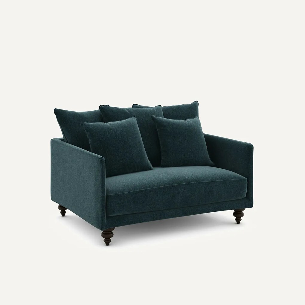 2-zits compacte bank in chenille fluweel, Lazare