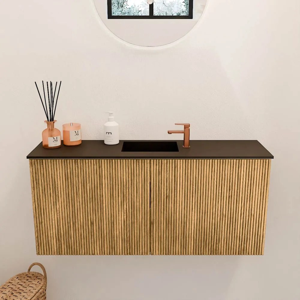 Mondiaz Joya 90cm toiletmeubel oak met wastafel faye midden 1 kraangat urban