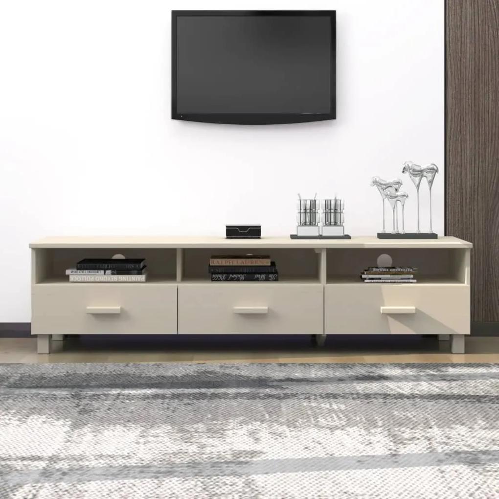 vidaXL Tv-meubel 158x40x40 cm massief grenenhout honingbruin