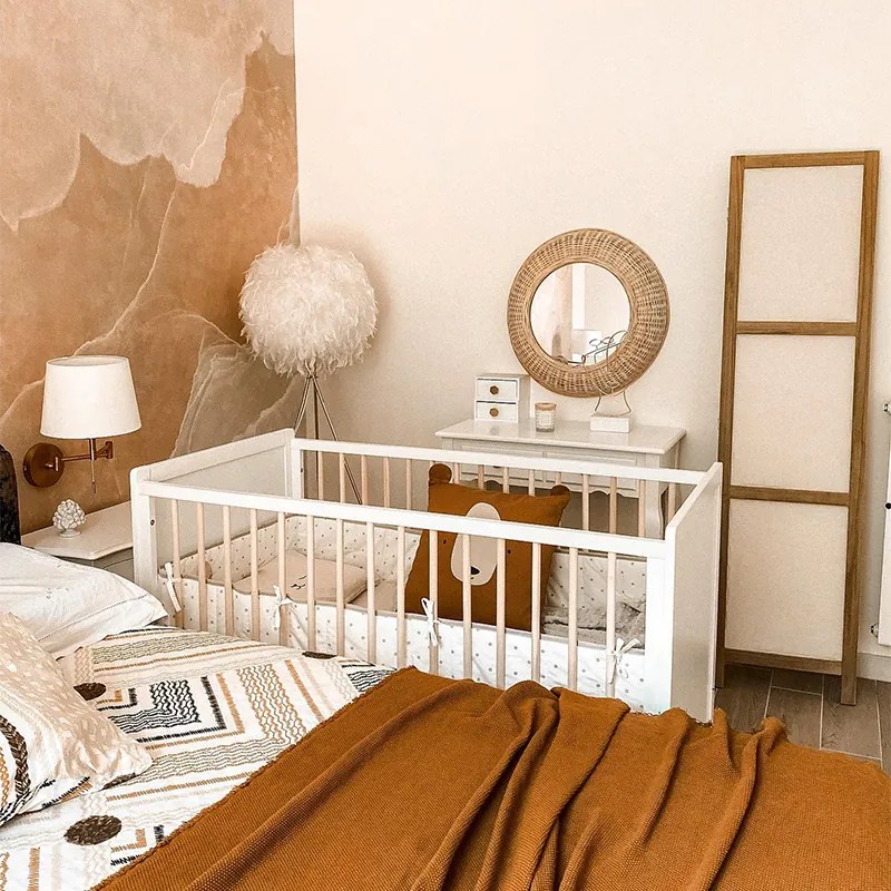 Landelijke vloerlamp staal met wit - Feather