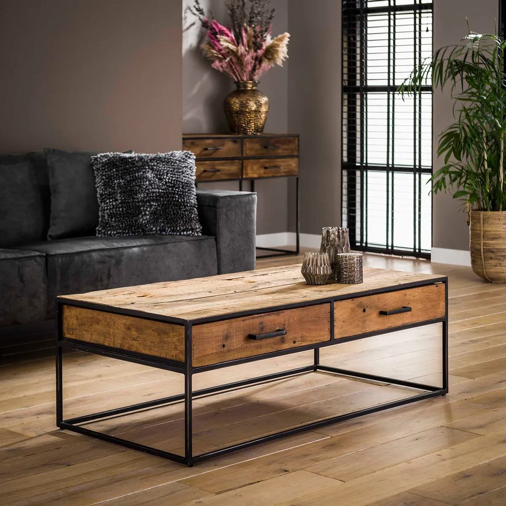 Salontafel Met Twee Lades - 120 X 60cm.