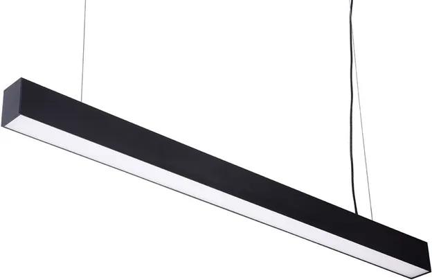 LED Linear Hangarmatuur Kantoorverlichting, 30W, 120cm, Mat Zwart, Warm Wit