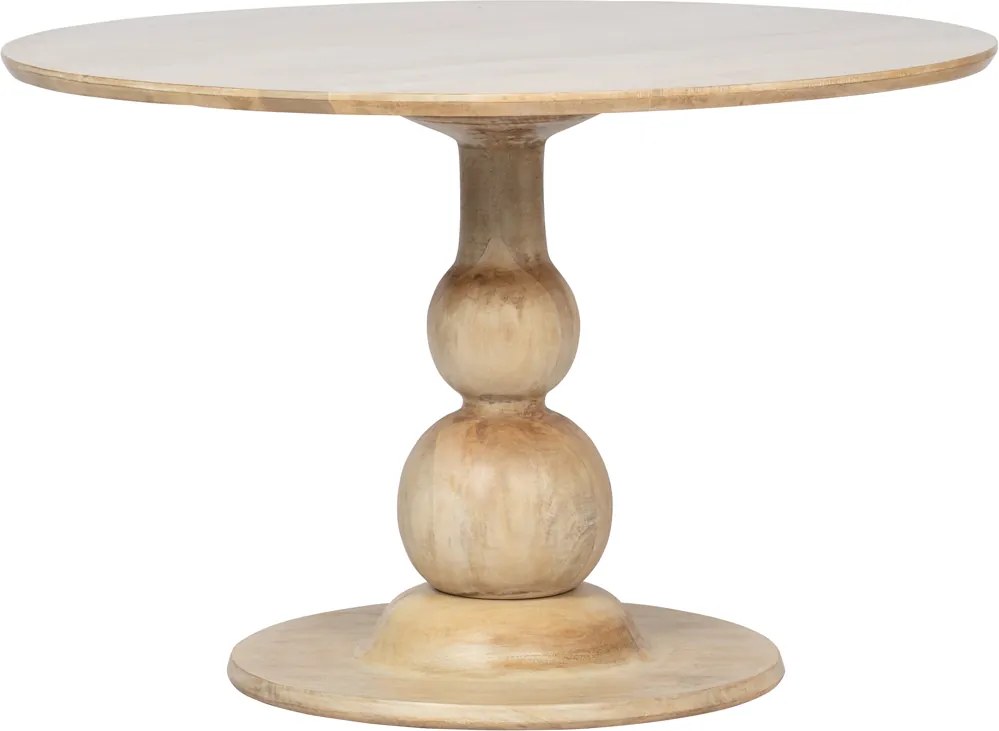 BePureHome Blanco Ronde Eettafel Met Bolpoot Naturel - 120 X 120cm.