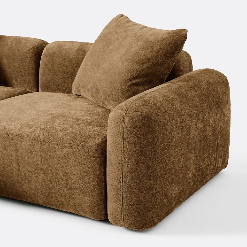 Modulaire bank, linkerhoek, met longchair, jacquard chenille, AMAD