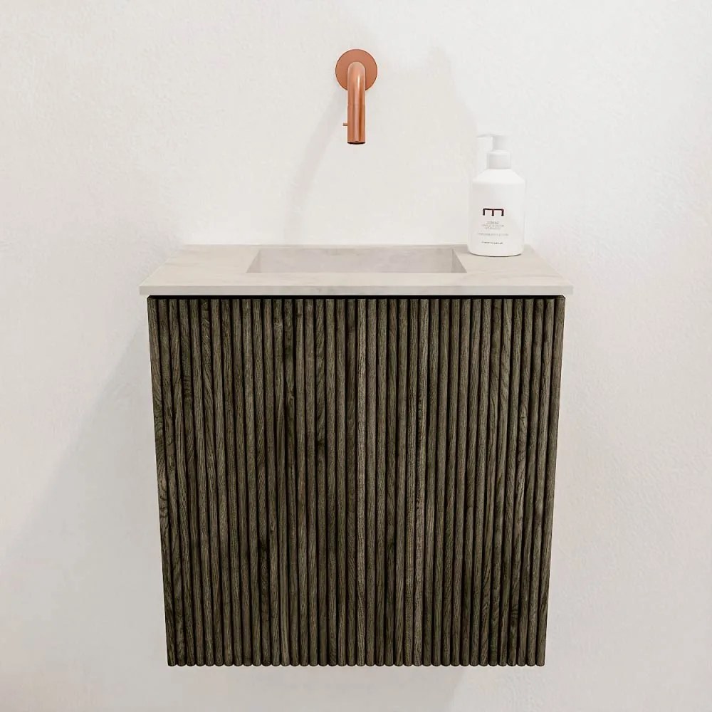 Mondiaz Joya DLux 40cm toiletmeubel shadow met wastafel faye midden zonder kraangat ostra