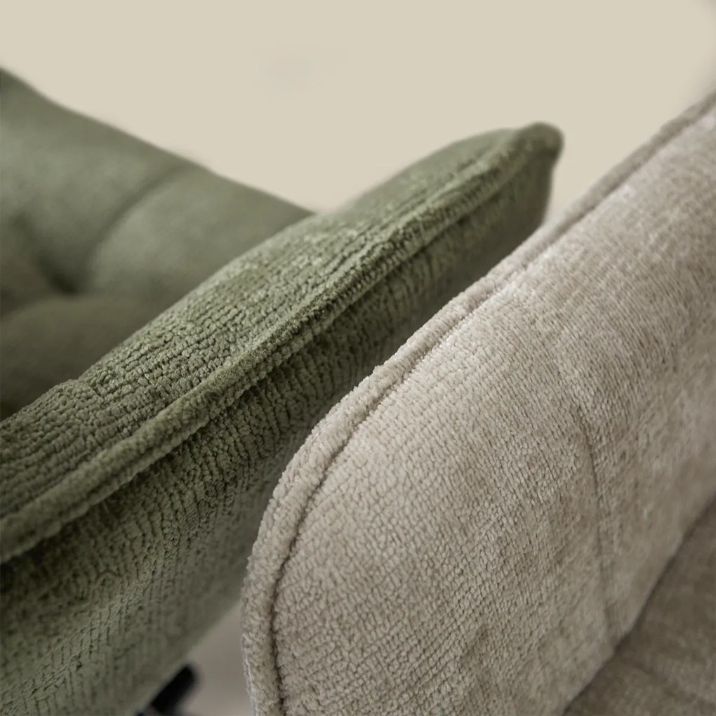 Bureaustoel Beige Stof Met Armleuningen