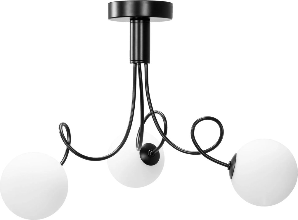 Plafondlamp met glazen bol APP1154-3CP Black