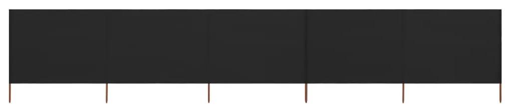 vidaXL Windscherm 5-panelen 600x80 cm stof zwart