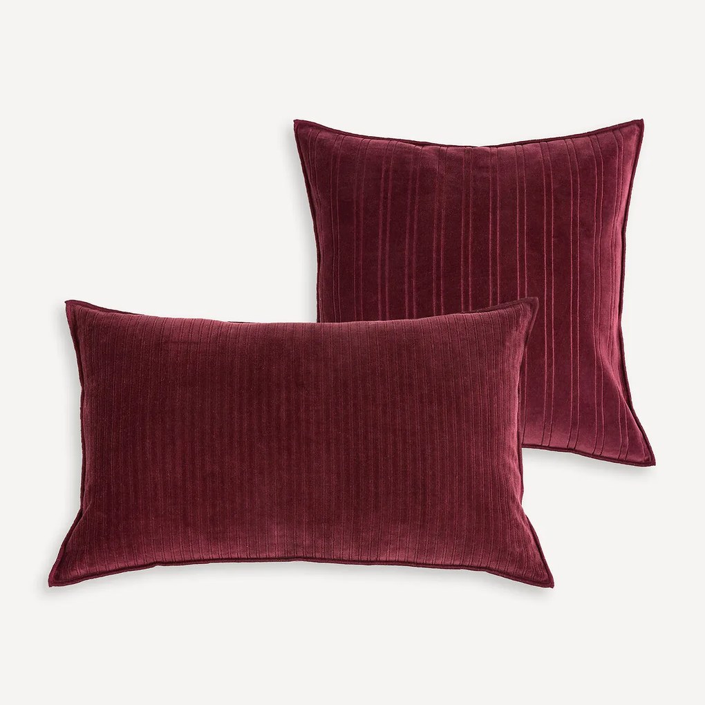 Kussenhoes 45 x 45 cm, fluweel met inkepingen, MILO