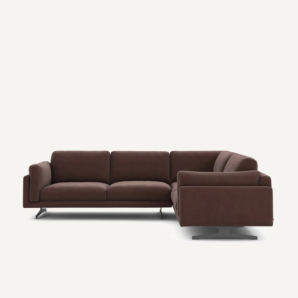 Hoekbank in fluweel linnen, César