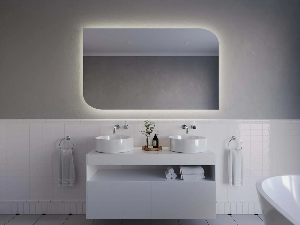Atypische badkamerspiegel met LED verlichting A6