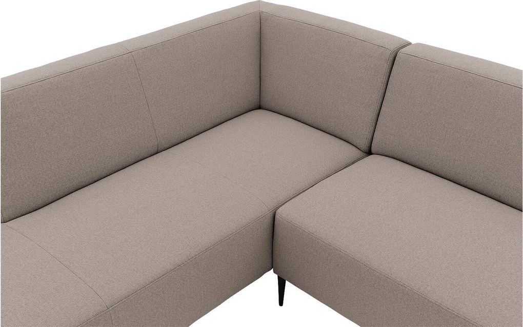 Goossens  Key West grijs, stof, 3-zits, modern design met ligelement links